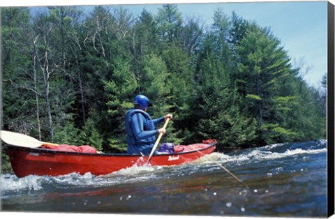 Framed Paddling on the Suncook River, Tributary to the Merrimack River, New Hampshire Print