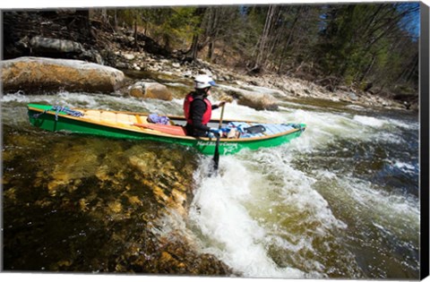 Framed Canoeing the Ashuelot River in Surry, New Hampshire Print