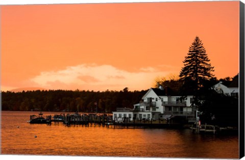 Framed Sunset in Wolfeboro, New Hampshire Print