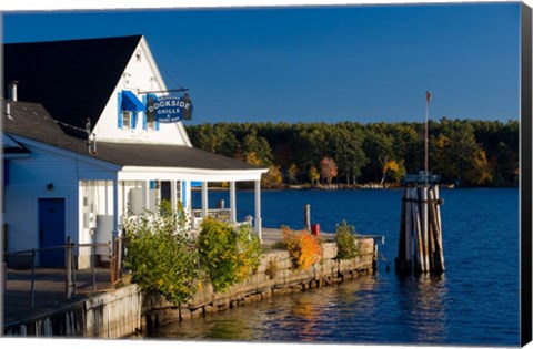 Framed Wolfeboro Dockside Grille on Lake Winnipesauke, Wolfeboro, New Hampshire Print