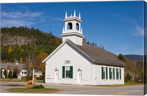 Framed Union Church, Downtown Stark, New Hampshire Print