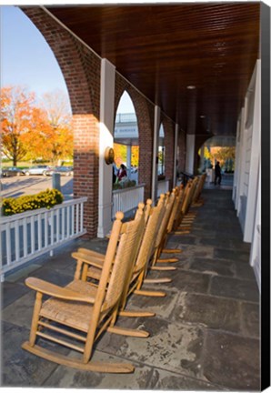 Framed Front Porch of the Hanover Inn, Dartmouth College Green, Hanover, New Hampshire Print