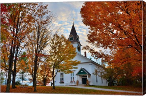 Framed Meeting House at Sugar Hill, New Hampshire Print