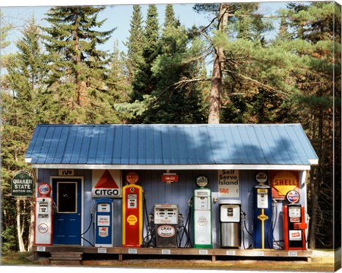 Framed Gas station, New Hampshire Print