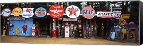 Framed Littleton Historic gas tanks and signs, New Hampshire Print