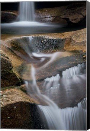 Framed New Hampshire, White Mountains National Forest. Detail of Sabbaday Falls. Print