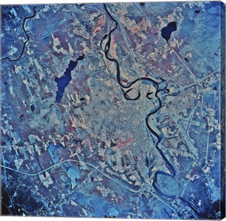 Framed Satellite view of Concord, New Hampshire Print