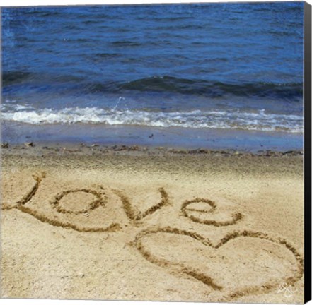 Framed Love In The Sand Print