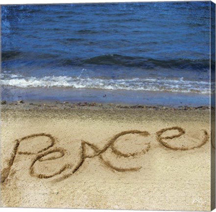 Framed Peace In The Sand Print
