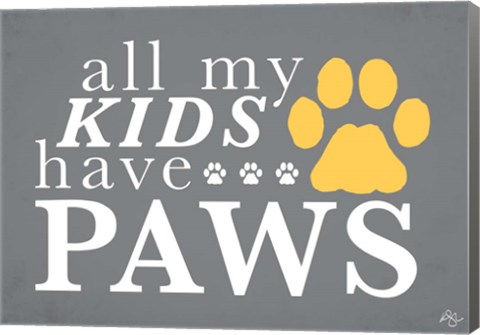 Framed All My Kids Have Paws Print