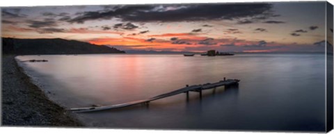 Framed Jetty on a Beach, Copacabana, Lake Titicaca, Bolivia Print
