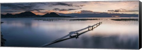 Framed Weathered Jetty, Copacabana, Lake Titicaca, Bolivia Print
