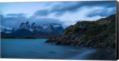 Framed Lake with Mountain, Lake Pehoe, Torres de Paine National Park, Patagonia, Chile Print