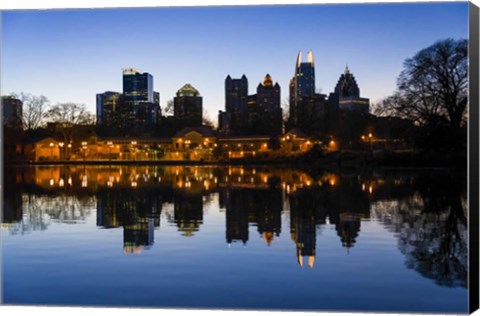 Framed Lake at Dusk,  Atlanta, Georgia Print