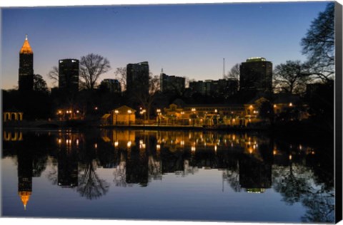 Framed Midtown Skylines and Lake, Atlanta Print