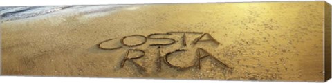 Framed Text on Sand on the Beach, Liberia, Guanacaste, Costa Rica Print