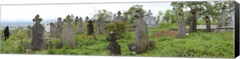 Framed View of Cemetery, Bradu, Arges County, Romania Print