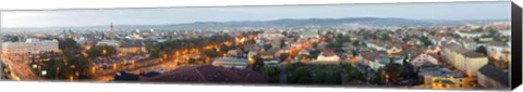 Framed City at Dusk, Sibiu, Transylvania, Romania Print