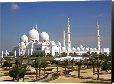 Framed Sheikh Zayed Bin Sultan Al Nahyan Grand Mosque, Abu Dhabi, United Arab Emirates Print