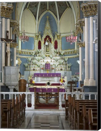 Framed Interiors of Mount Mary Church, Bandra, India Print