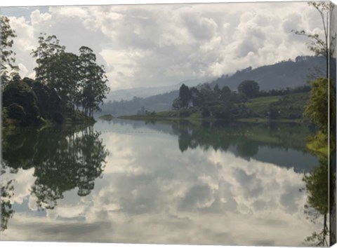Framed Castlereigh Reservoir at Hazy Morning, Nuwara Eliya, Central Province, Sri Lanka Print