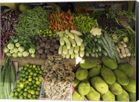 Framed Vegetables for Sale on Main Street Market, Galle, Southern Province, Sri Lanka Print