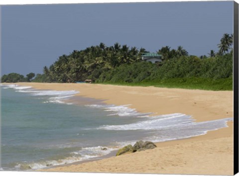 Framed Quiet Beach along A2 road, Bentota, Sri Lanka Print