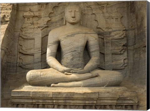 Framed Buddha Figure at Gal Vihara, Polonnaruwa, Sri Lanka Print