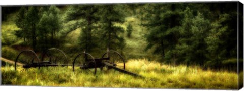 Framed Old Wagon in the Black Hills, South Dakota Print