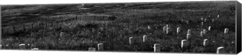 Framed Gravestones, Last Stand Hill, Little Bighorn Battlefield National Monument, Montana Print