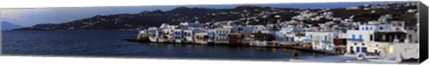 Framed Greek Island of Mykonos at Dusk, Greece Print