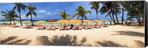 Framed Tourists on the Beach, Boracay, Philippines Print