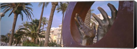 Framed Hand Sculpture, Barcelona, Spain Print