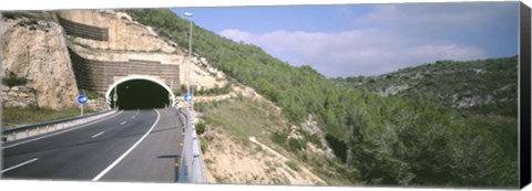 Framed Road Passing Through a Tunnel, Barcelona, Spain Print