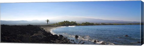 Framed Keawaiki Bay, Black Sand Beach, Big Island, Hawaii Print