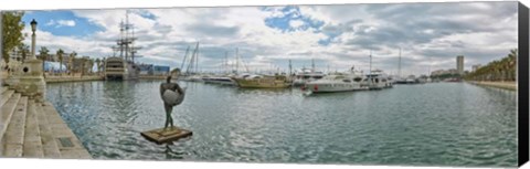 Framed Sport Harbor and Marina, Alicante, Spain Print