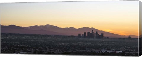 Framed Downtown Los Angeles at Dusk, California Print