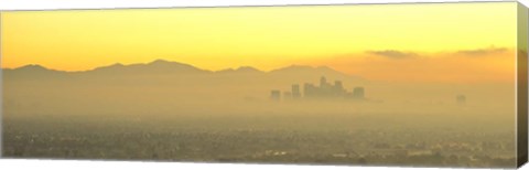 Framed Los Angeles with Yellow Sky, California Print