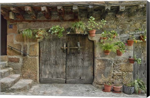 Framed Wooden Door II, San Martin de Trevejo, Spain Print