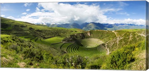 Framed Circular Inca Terraces of Moray, Machupicchu, Peru Print