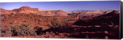 Framed Scenic view of Capitol Reef National Park, Utah Print