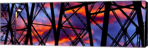 Framed Trestles of a Railway Bridge at Sunset, Gaviota State Park, California Print