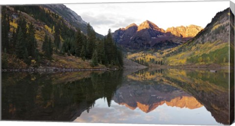 Framed Elk Mountains &amp; Maroon Bells Lake, Colorado Print