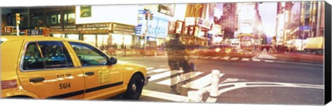 Framed Blurred Traffic in Times Square, New York City Print