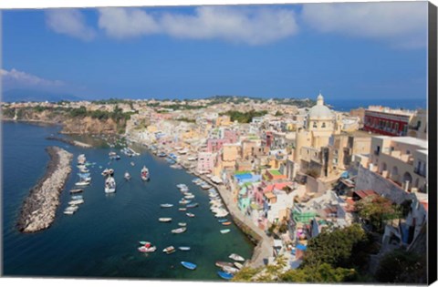 Framed Marina Corricella, Bay of Naples, Italy Print