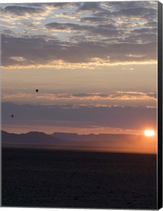 Framed Hot Air Balloons at Dusk, Namib-Naukluft National Park, Namibia Print