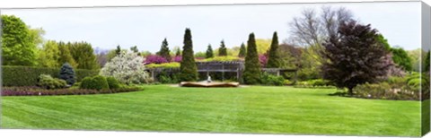 Framed Fountain in Peace Garden, Chicago Botanic Garden Print