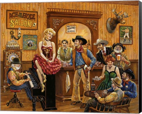Framed Wild Wild West Saloon Print