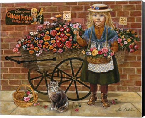 Framed Liza Flower Girl Print
