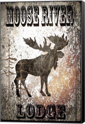 Framed Lodge Moose River Lodge Print
